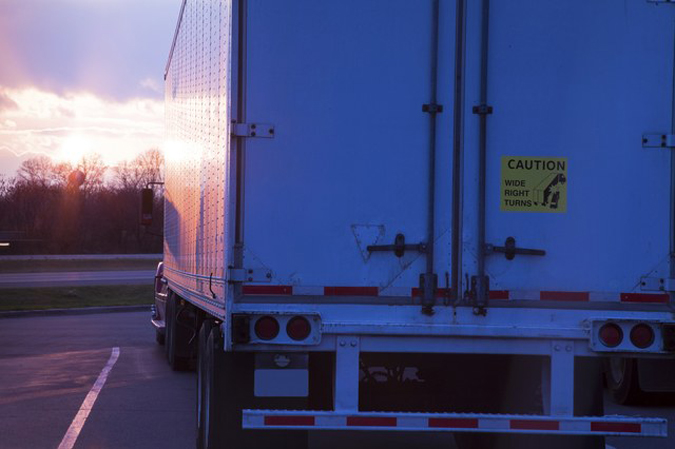 Semi Truck during sunset